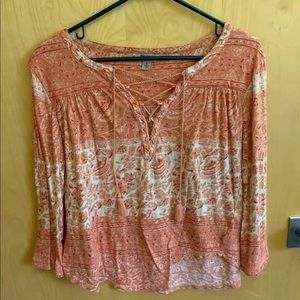 Lucky Brand pink coral blouse